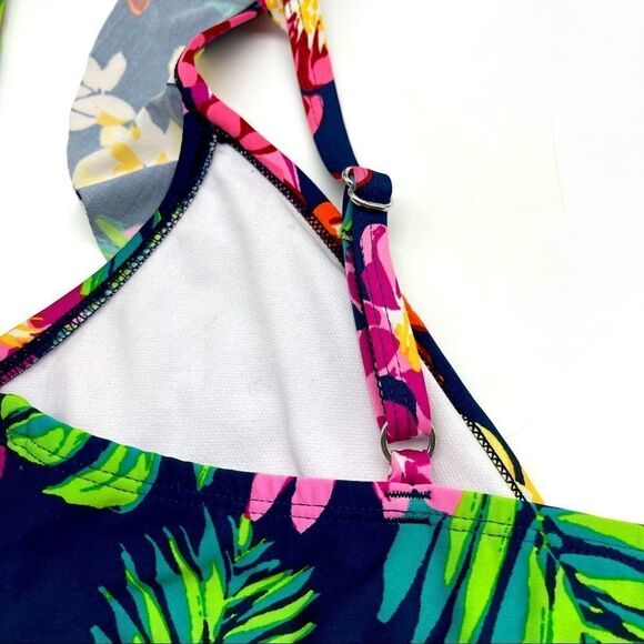 Cleanwater Floral Ruffle Tie Around Bikini Top - Picture 9 of 13